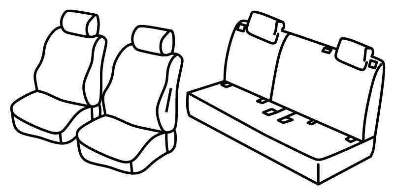 Set coprisedili Superior - Nero/Blu - compatibile per Suzuki Swift 5p (05/17>)