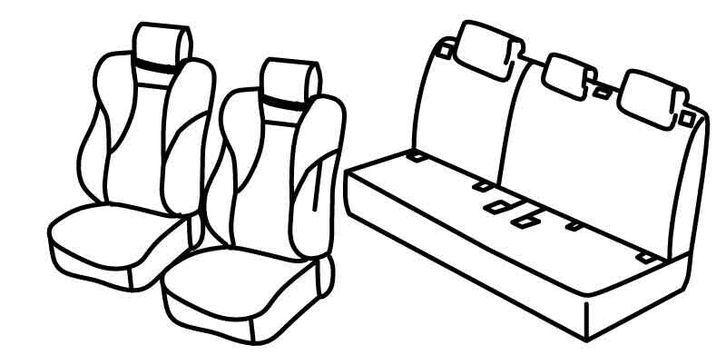 Set coprisedili Superior - Nero/Grigio - compatibile per Suzuki Swift 5p (05/17>)