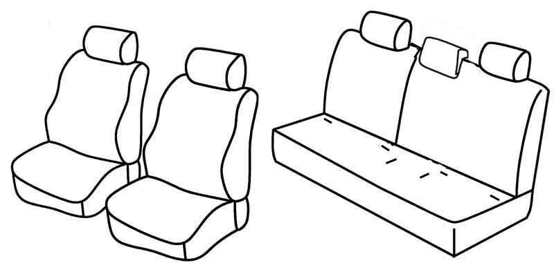 Set coprisedili Superior - Nero/Grigio - compatibile per Toyota Yaris 3p (04/99>12/05) fino al 1/2003 - Toyota Yaris 5p (04/99>12/05) fino al 1/2003
