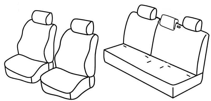 Set coprisedili Superior - Nero/Blu - compatibile per Toyota Yaris 3p (04/99>12/05) dal 2/2003 - Toyota Yaris 5p (04/99>12/05) dal 2/2003