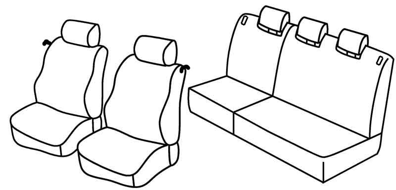 Set coprisedili Superior - Nero/Blu - compatibile per Toyota Yaris 3p (01/06>09/11)