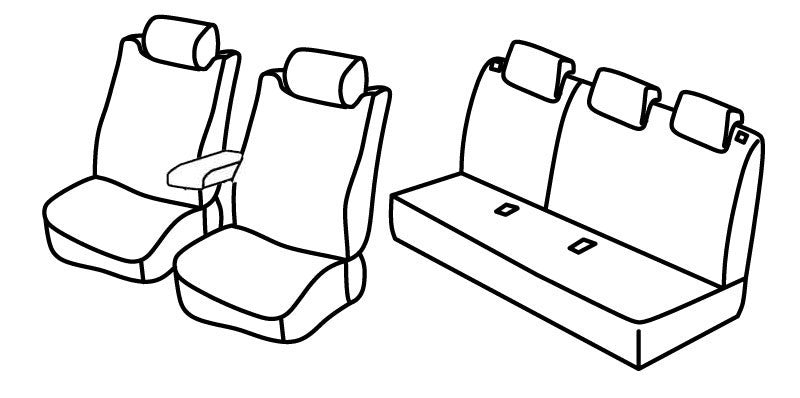 Set coprisedili Superior - Grigio/Nero - compatibile per Toyota Yaris 5p (10/11>08/20) Stella, Luna, Style, Sport