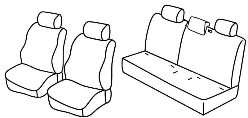 Set coprisedili Superior - Beige - compatibile per Toyota Yaris 3p (04/99>12/05) fino al 1/2003 - Toyota Yaris 5p (04/99>12/05) fino al 1/2003