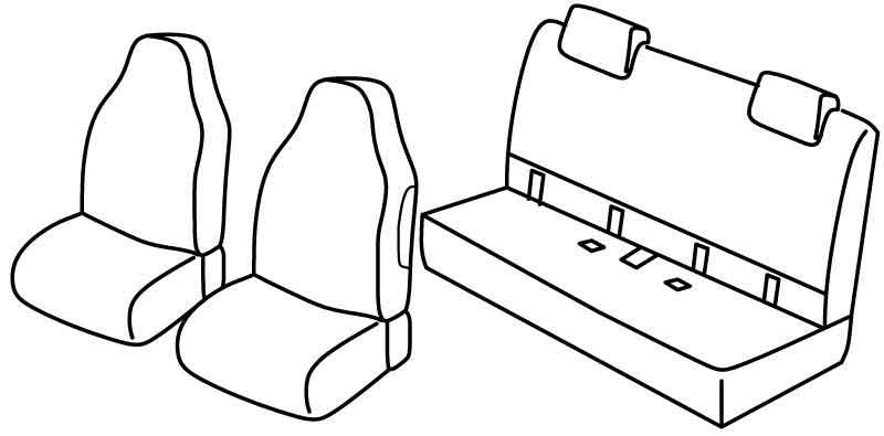 Set coprisedili Superior - Grigio/Nero - compatibile per Toyota Aygo 5p (06/14>12/21)