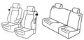 Set coprisedili Superior - Nero/Rosso - compatibile per Alfa Romeo 147 3p (10/00>10/04)