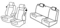Set coprisedili Superior - Nero/Rosso - compatibile per Alfa Romeo 147 3p (11/04>08/08)