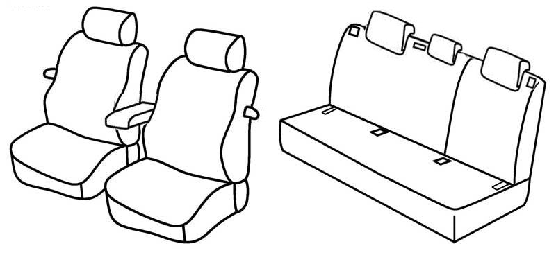 Set coprisedili Superior - Nero/Rosso - compatibile per Audi A3 3p (05/03>08/12) Soul