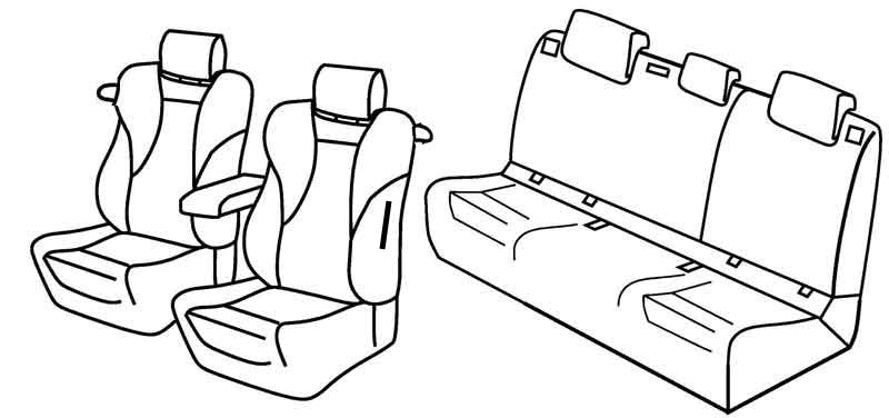 Set coprisedili Superior - Nero/Grigio - compatibile per Audi A3 3p (09/12>11/19) Ambition