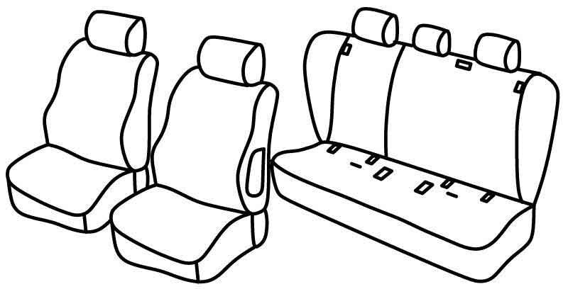 Set coprisedili Superior - Nero/Grigio - compatibile per Bmw Serie 1 (E87) (09/04>08/11)