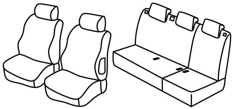 Set coprisedili Superior - Nero/Grigio - compatibile per Citroen Berlingo Multispace (11/02>03/08)