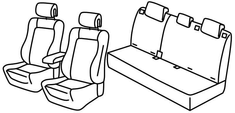 Set coprisedili Superior - Nero/Rosso - compatibile per Citroen C4 5p (11/10>02/18) Exclusive, Seduction
