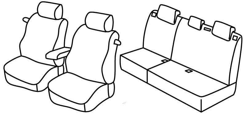 Set coprisedili Superior - Nero/Blu - compatibile per Citroen C4 3p (01/05>10/10)