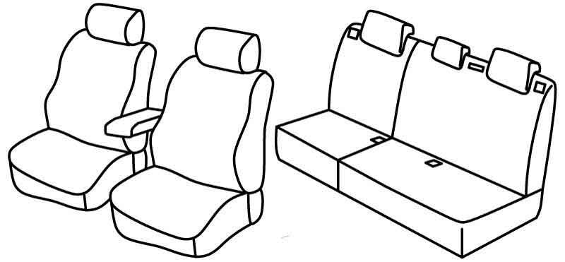 Set coprisedili Superior - Grigio/Nero - compatibile per Citroen C4 5p (01/05>10/10)
