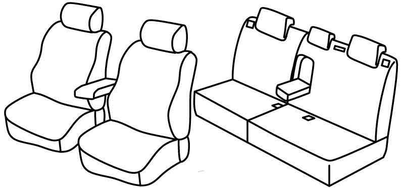 Set coprisedili Superior - Nero/Grigio - compatibile per Citroen C4 5p (01/05>10/10)