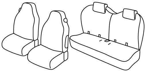 Set coprisedili Superior - Nero/Blu - compatibile per Citroen C1 3p (06/14>03/21) - Peugeot 108 3p (06/14>03/21) - Toyota Aygo 3p (06/14>12/21)