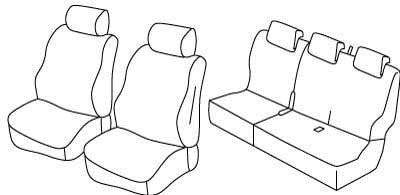 Set coprisedili Superior - Nero/Rosso - compatibile per Dacia Dokker (11/12>01/17)