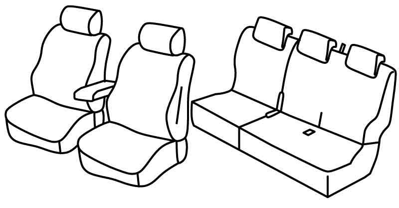 Set coprisedili Superior - Nero/Blu - compatibile per Dacia Dokker (02/17>07/21)