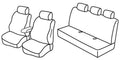 Set coprisedili Superior - Nero/Rosso - compatibile per Fiat Doblò 5p (11/00>12/09)