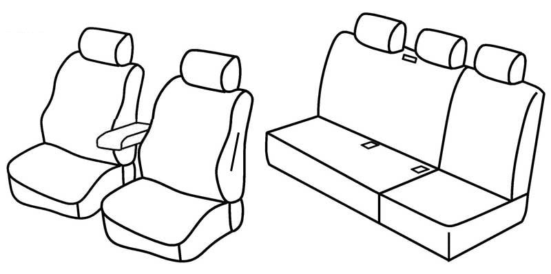 Set coprisedili Superior - Nero/Grigio - compatibile per Fiat Doblò 5p (11/00>12/09)