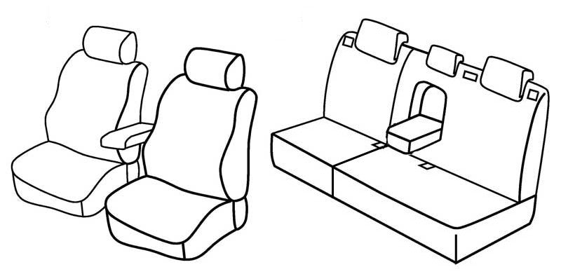 Set coprisedili Superior - Nero/Grigio - compatibile per Ford Focus 5p (02/05>02/11) - Ford Focus Wagon (02/05>05/11)