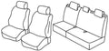 Set coprisedili Superior - Nero/Blu - compatibile per Ford Kuga (06/08>02/13) Trend