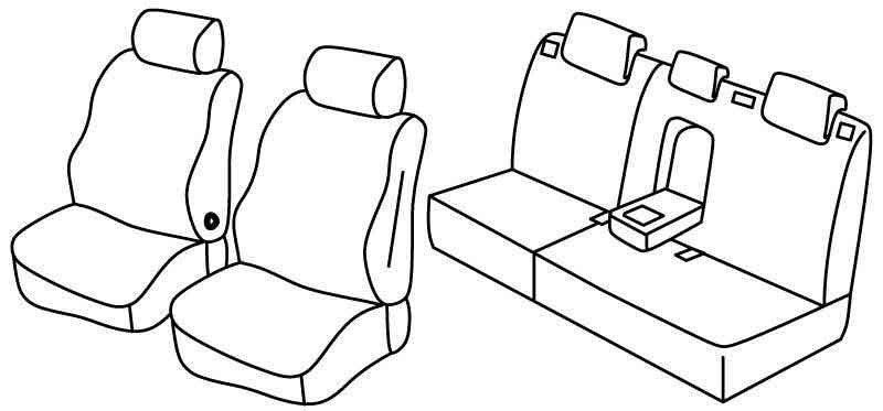 Set coprisedili Superior - Grigio/Nero - compatibile per Ford Kuga (06/08>02/13) Titanium
