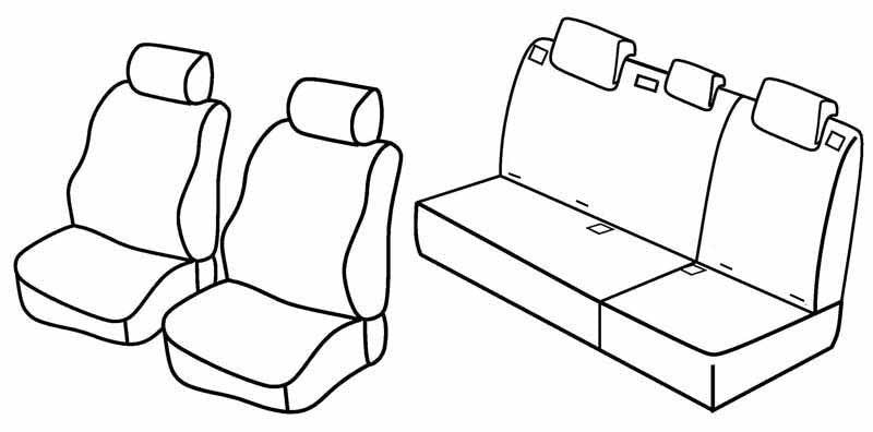 Set coprisedili Superior - Nero/Grigio - compatibile per Hyundai i10 (04/08>10/13)