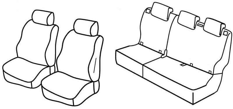Set coprisedili Superior - Grigio/Nero - compatibile per Hyundai i10 (11/13>02/20)