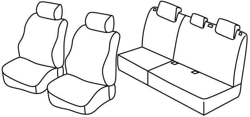 Set coprisedili Superior - Nero/Rosso - compatibile per Hyundai i20 5p (02/09>05/12)