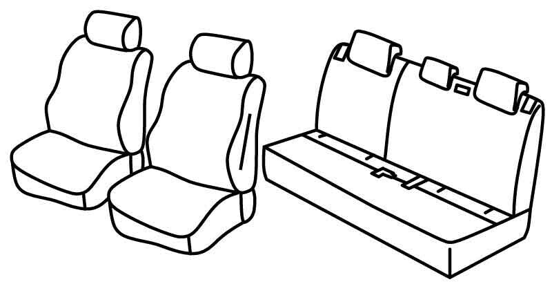 Set coprisedili Superior - Nero/Rosso - compatibile per Hyundai i20 5p (12/20>)