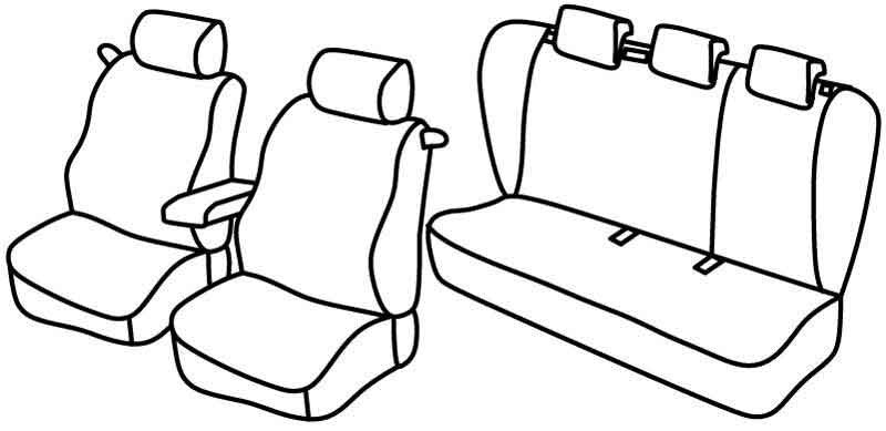 Set coprisedili Superior - Grigio/Nero - compatibile per Kia Pro Cee'd 3p (01/08>08/11) Sport