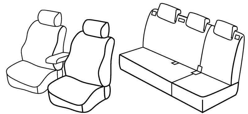 Set coprisedili Superior - Nero/Rosso - compatibile per Kia Cee'd Sportswagon (09/12>09/18)
