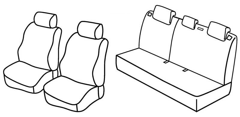 Set coprisedili Superior - Nero/Blu - compatibile per Kia Soul (03/09>12/13)