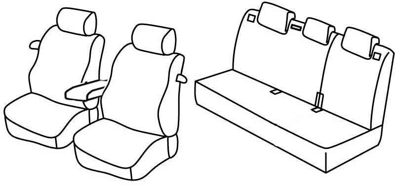 Set coprisedili Superior - Nero/Grigio - compatibile per Kia Pro Cee'd 3p (06/13>12/14)