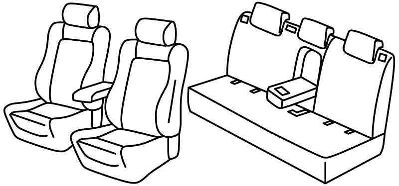 Set coprisedili Superior - Beige - compatibile per Kia Ceed 5p (10/18>04/26) - Kia ProCeed Shooting Brake (03/19>04/26) GT-Line - Kia XCeed (11/19>)
