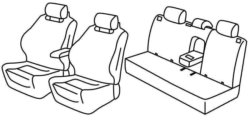 Set coprisedili Superior - Nero/Blu - compatibile per Kia Niro (07/22>) Hybrid