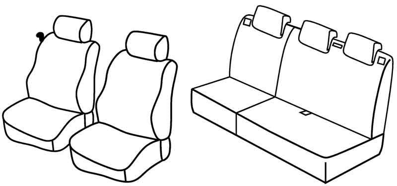 Set coprisedili Superior - Nero/Rosso - compatibile per Mazda 2 5p (01/03>09/07)