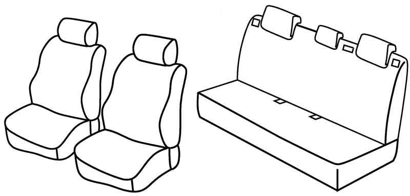Set coprisedili Superior - Nero/Grigio - compatibile per Mazda 2 5p (10/07>02/15)