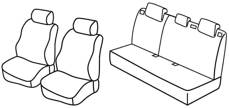 Set coprisedili Superior - Grigio/Nero - compatibile per Mazda 2 5p (10/07>02/15)