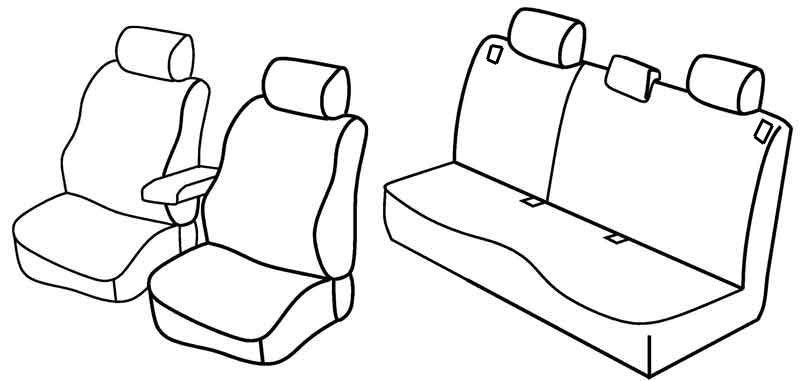 Set coprisedili Superior - Nero/Blu - compatibile per Mazda 3 5p (01/04>03/09) dal 2006
