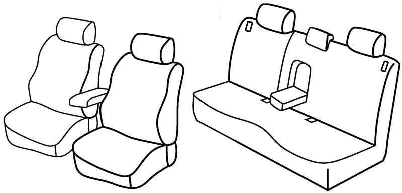 Set coprisedili Superior - Nero/Rosso - compatibile per Mazda 3 5p (01/04>03/09) dal 2006