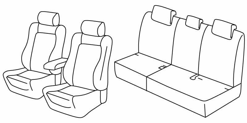 Set coprisedili Superior - Grigio/Nero - compatibile per Mini Countryman (R60) (08/14>01/17)