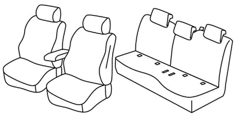 Set coprisedili Superior - Nero/Blu - compatibile per Mini Mini (F55) (07/14>03/24)