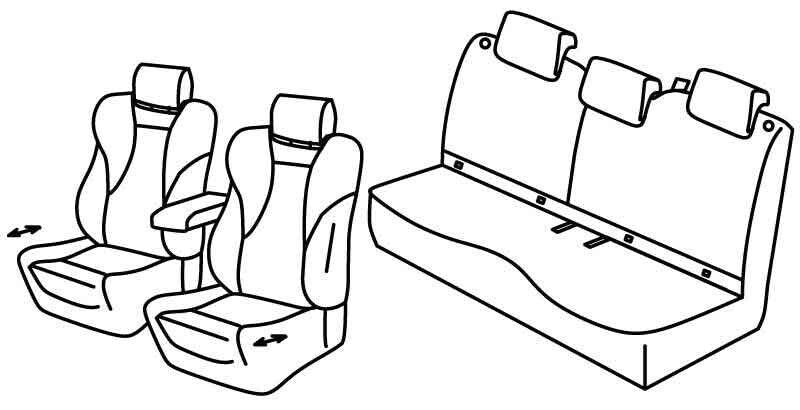 Set coprisedili Superior - Nero/Blu - compatibile per Mini Mini (F55) (07/14>03/24)