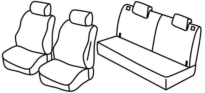 Set coprisedili Superior - Nero/Blu - compatibile per Mitsubishi Pajero Pinin 5p (07/99>12/06)