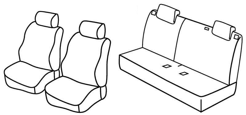 Set coprisedili Superior - Nero/Rosso - compatibile per Nissan Note (10/13>10/17) Acenta