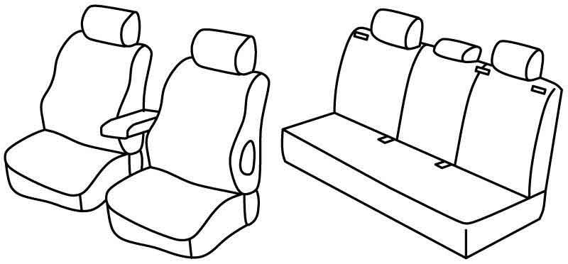 Set coprisedili Superior - Nero/Blu - compatibile per Opel Astra H 5p (03/04>12/09)