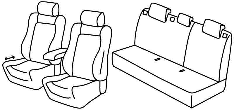 Set coprisedili Superior - Nero/Blu - compatibile per Opel Astra J 5p (01/10>10/15)