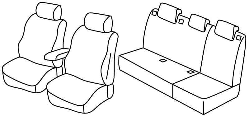 Set coprisedili Superior - Nero/Blu - compatibile per Opel Astra J Sports Tourer (11/12>02/16)
