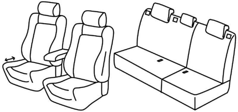 Set coprisedili Superior - Nero/Grigio - compatibile per Opel Astra J Sports Tourer (11/12>02/16)